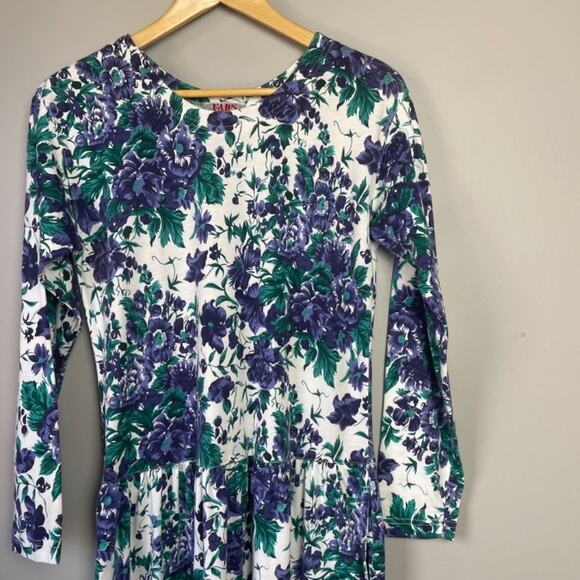 Vintage FADS 80s Cotton Blend Floral Market Dress - Picture 2 of 7